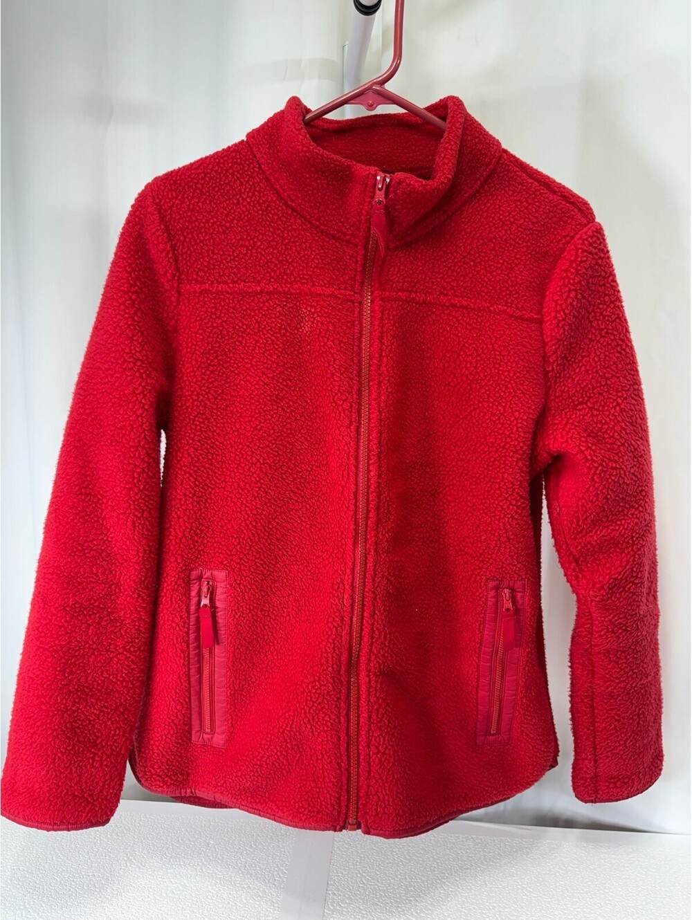 Talbots Red Fleece Zip-Up Jacket Medium 292D